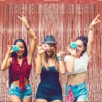 파티로 저렴한 금속 반짝이 호일 프린지 커튼 배경 생일 새해 이브 파티 사진 웨딩 장식 - 이미지 4