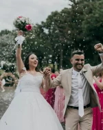 50PCS 미니 화이트 러브 하트 모양 버블 비누 병 버블 물 웨딩 게스트 호의 파티 용품 아이 장난감 - 이미지 2