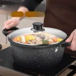 붙지 않는 수프 냄비 유도 밥솥 국내 주방 조리기구 철 소재 가스 및 전자기 스토브 용 다층 바닥 - 이미지 5