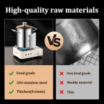 스테인레스 스틸 프라이어 팬 프라이 냄비, 바구니와 뚜껑이 달린 음식 등급 딥 프라이어, 치킨 프라이드 치킨 요리 도구 - 이미지 5