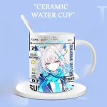 블루 아카이브 머그컵 빈 웨이브 나게 사쿠라다 화이트 울프 바이센 팬아트 세라믹 컵 우유 커피 음료 용기 애니메이션 테마 물병 - 이미지 5