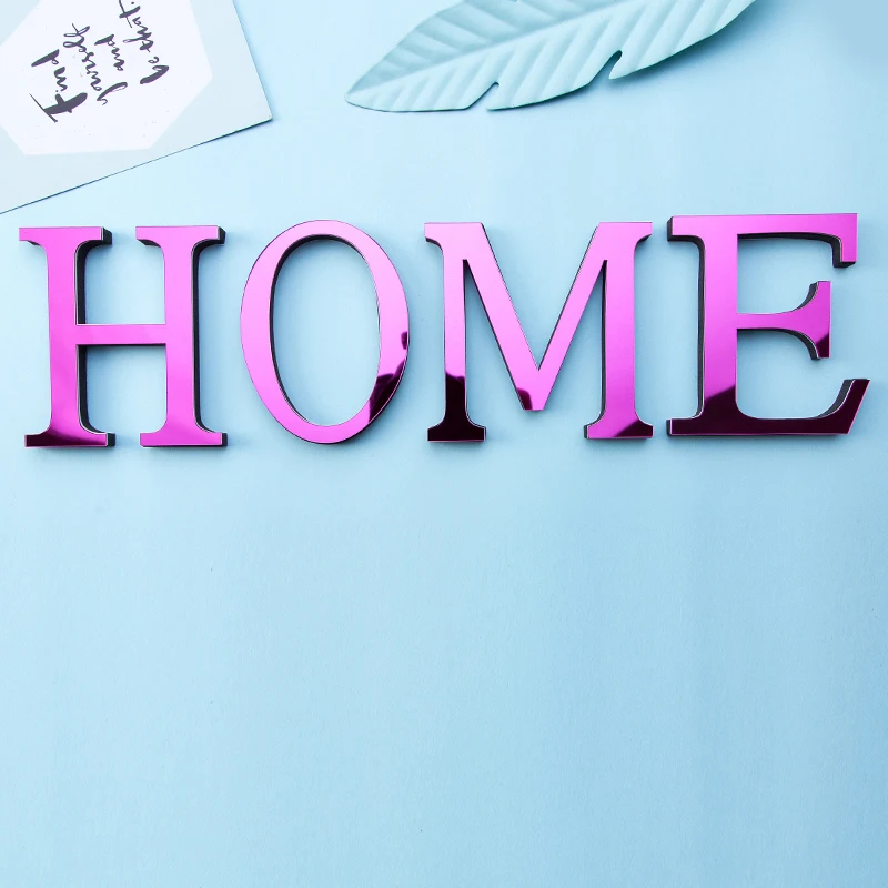 아크릴 장미 빨간색 문자 3D 거울 벽 스티커 홈 인테리어 휴일 축하 거실 DIY 껍질 & 스티커 아트 벽화