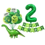 20pcs 녹색 번호 공룡 풍선 세트 생일 축하 배너 라텍스 풍선 숲 공룡 테마 생일 파티 장식 - 이미지 6