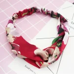 여자 여자 여름 보헤미안 헤어 밴드 인쇄 머리띠 레트로 크로스 터번 붕대 Bandanas HairBands 헤어 액세서리 Headwrap - 이미지 2