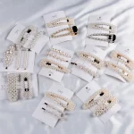 여자 우아한 기하학 진주 머리핀 한국어 스타일 헤어 클립 합금 바레트 여자 헤어 액세서리 헤어 그립 모자를 쓰고 있죠 - 이미지 5