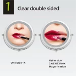 접이식 팔은 LED 조명으로 욕실 거울을 확장합니다. 7 인치 벽걸이 형 양면 스마트 화장품 메이크업 거울 - 이미지 3