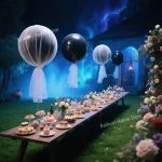 36 인치 블루 그린 큰 풍선 웨딩 장식 생일 파티 거대한 헬륨 풍선 1.5m * 1.5m 흰색 거즈 로맨틱 파티 장식 - 이미지 4