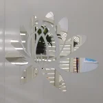 로터스 3D 거울 벽 스티커 홈 거실 침실 사무실 복도 벽 장식 아크릴 거울 반사 벽 스티커 - 이미지 2