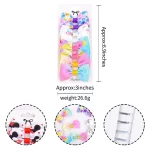 8Pcs 레인보우 그라디언트 리본 머리 활 클립 모자를 쓰고 있죠 나비 활 어린이 머리핀 아기 헤어 액세서리 수제 최고의 선물 - 이미지 6