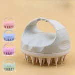두피 브러시 마사지기 스컬프 스크러버 브러시 밀짚 생분해성 실리콘 샴푸 브러시 모발 성장을 위한 헤어 두피 마사지기
