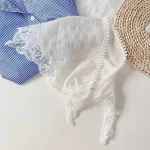 2025 프랑스 컨트리 스타일 레이스 메쉬 삼각 스카프 봄 여름 플로럴 헤어 스카프 우아한 헤드랩 보헤미안 헤어 액세서리 - 이미지 5