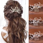 신상 진주 크리스탈 웨딩 헤어 빗, 헤어 액세서리, 실버 색상, 여성용 등 장식 헤어 빗, 신부 헤드피스 헤어 쥬얼리