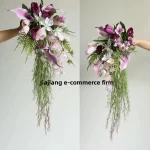 웨딩 부케 소품 휴대용 가짜 물방울 사진 경치 좋은 장소 여행 촬영 새로운 신부 꽃 홀더 현실적인 시뮬레이션 - 이미지 3