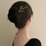 여성용 빈티지 고딕 스타일 가시 장미 비녀, 금속 꽃 머리핀, 마루코 헤어 클립, 헤어 액세서리, 6.88 인치 - 이미지 4