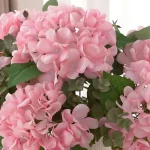 인공 꽃 가짜 실크 수국 신부 꽃다발 웨딩 장식 홈 룸 테이블 액세서리 정원 파티 축제 DIY - 이미지 4