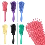 1PC 두피 마사지 빗 얽힌 머리 빗 문어 마사지 빗 살롱 미용 도구에 대한 정전기 방지 젖은 곱슬 머리 브러쉬 - 이미지 2