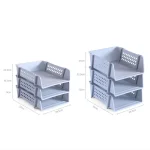 사무실용 쌓을 수 있는 레이어드 파일 랙, 문서 트레이 거치대, 데스크탑 정리함 용지 보관 케이스, 가정용 분류 보관 선반 - 이미지 5