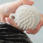 밀짚 실리콘 샴푸 브러시 헤드 두피 마사지 빗 헤어 워싱 빗 클린 케어 헤어 루트 가려움증 두피 마사지 빗 - 이미지 2