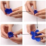 81pcs 3 레이어 꽃없는베이스 장미 비누 꽃 머리 장식 꽃 상자 웨딩 부케 발렌타인 데이 인공 꽃 - 이미지 4