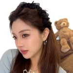 2025 한국 발레 헤드밴드: 새틴 리본 & 튤 보우 와이드 헤드밴드 (니트 그립 - 미끄럼 방지 크라운 리프트) - 이미지 5