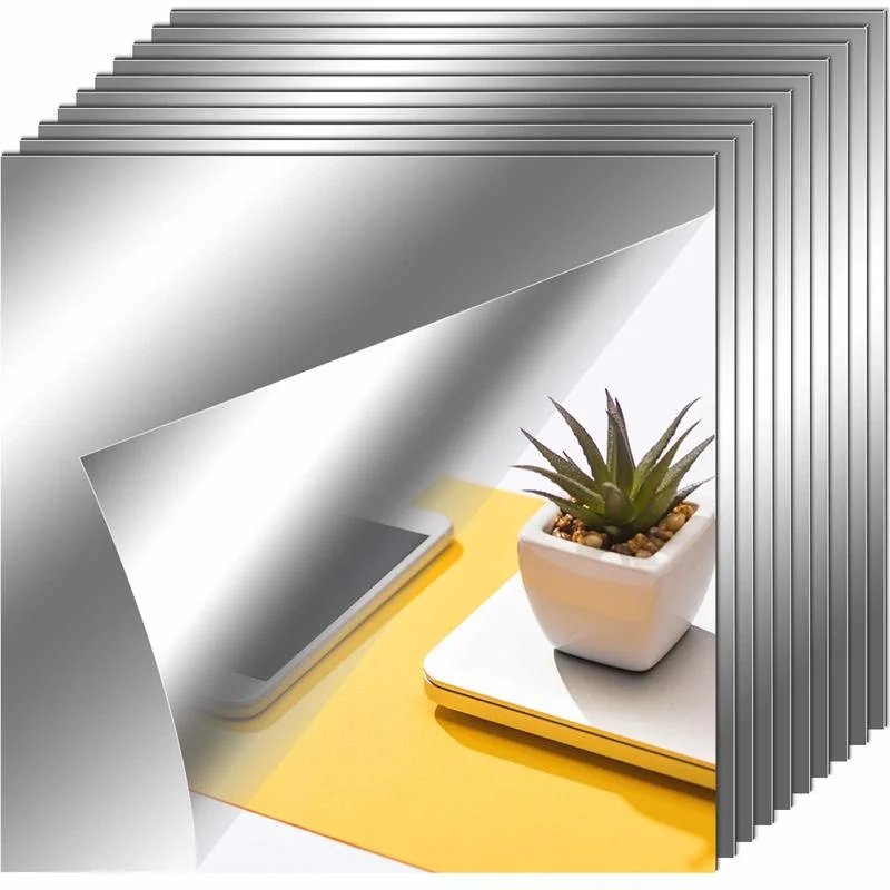5/12Pcs 거울 벽 스티커 15CM 자기 접착 데칼 DIY 거울 스티커 홈 거실 침실 장식에 대 한 3D 벽 데 칼