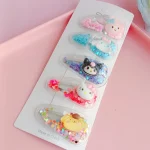 Sanrio 머리핀 Kawaii My Melody Kuromi Cinnamoroll 헬로 키티 헤어 클립 소녀 헤어 액세서리 - 이미지 3