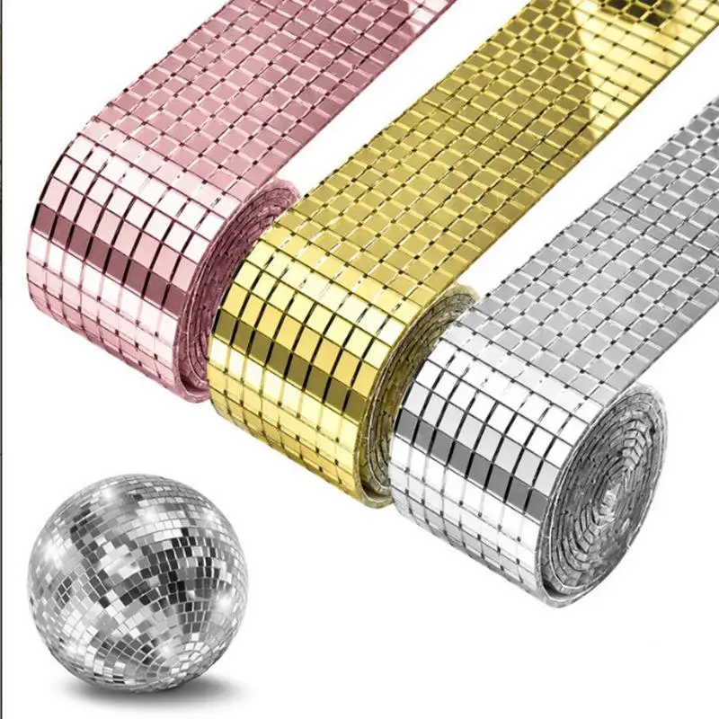 셀프 접착 리얼 유리 공예 미니 사각형 거울 모자이크 타일 스티커, 욕실 DIY 수제 공예, 홈 데코 만들기, 60cm