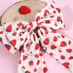 시폰 딸기 활 머리핀 핑크 부드러운 실크 질감 우아한 진주 머리 핀 여자 여자 사진 파티를위한 한국 액세서리 - 이미지 6