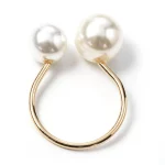 골드 실버 크리스마스 진주 냅킨 링, 결혼식 장소 세팅, 가정 주방 저녁 식사 테이블 장식 냅킨 거치대 버클, 12 개 - 이미지 6