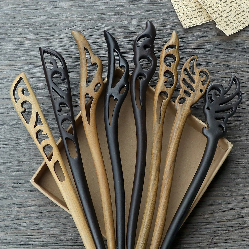 47 스타일 레트로 백단 헤어 클립 머리핀 중국어 고대 조각 된 나무 젓가락 헤어 스틱 코스프레 파티 모자를 쓰고 있죠 액세서리