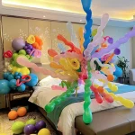 20/50pcs 결혼식, 생일, 기념일, 졸업, 휴일, 파티를위한 여러 가지 빛깔의 나선형 긴 풍선 독특한 트위스트 풍선 - 이미지 5