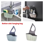 주방 싱크 선반 주최자 더블 레이어 교수형 비누 스폰지 보관 홀더 액세서리 실리콘 배수 랙 바구니 용품