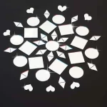 200개 2.5cm DIY 공예 거울 스티커 나뭇잎 모양 장식 아크릴 접착 공예 미니 거울 타일 작은 벽 거울 (아트용) - 이미지 3