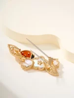 명작 럭셔리 코사지 브로치 Carnelian Black Agate 로즈 골드 Boutonnieres 여성 이브닝 드레스 웨딩 액세서리 선물 - 이미지 4