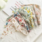 여성용 꽃 터번 삼각형 헤어 스카프, 신축성 꽃 머리띠, 반다나 목가적인 빈티지 히잡 헤어 액세서리, 신제품 - 이미지 2