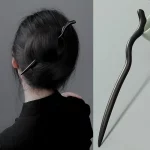 여성용 중국 샌달우드 머리핀, 고대 스타일 라이트 럭셔리 나무 디스크 머리핀, 심플 모던 머리핀, 신제품 - 이미지 2