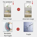 4/8pcs 자기 아크릴 거울 타일 DIY 유연한 비 유리 안전 거울 시트 벽 스티커 Shatterproof, 홈 장식 - 이미지 5