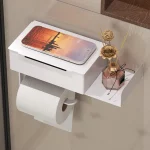 304 스테인레스 스틸 비 천공 화장지 홀더, 욕실 개인 정보 보호 티슈 상자, 롤 종이 홀더, 물티슈 상자 - 이미지 3