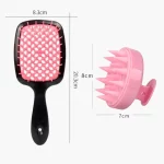 1/2pcs 세트 두피 마사지 빗 중공 빗 샴푸 마사지 브러시 목욕 헤어 세척 스프레이 병 살롱 미용 도구 - 이미지 6