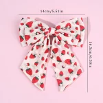 시폰 딸기 활 머리핀 핑크 부드러운 실크 질감 우아한 진주 머리 핀 여자 여자 사진 파티를위한 한국 액세서리 - 이미지 5