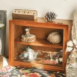 벽 디스플레이 박스 나무 캐비닛 섀도우 케이스 보관 머그잔 나무 빵 정리함 거치대 선반 컵 조리대 랙 박스 - 이미지 6