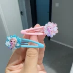 냉동 엘사 공주 머리 머리핀 머리 장식 어린이 헤어 클립 측면 깨진 헤어 클립 소녀 만화 엘사 머리 - 이미지 4