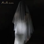 간단한 일반 신부 베일 성당 웨딩 액세서리, 부드러운 얇은 명주 그물 벨로 드 노비아 블랑코 웨딩 베일 2024 - 이미지 5