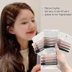 한국 우아한 커피 컬러 헤어 클립 세트, 소녀 심플한 금속 머리핀, 유행 액세서리, 3 개, 4 개 - 이미지 2