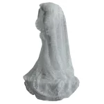 레이스 테두리 신부 베일 할로윈 이슬람 길이 아플리케 독신 파티를위한 우아한 베일 - 이미지 5