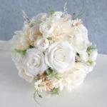 웨딩 부케 가짜 꽃 새로운 신부 휴대용 꽃꽂이 사진 소품 웨딩 장식 홈 장식 꽃 - 이미지 2