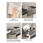 보관함, 전화 홀더, 알루미늄 욕실 종이 타월 홀더, 욕실 액세서리가 포함된 벽걸이형 화장지 홀더 - 이미지 5