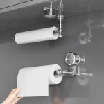 흡입 컵 화장지 홀더 펀치 무료 주방 티슈 랙 재사용 가능한 욕실 종이 타월 롤 랙 180 회전 가능 - 이미지 2