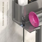 헤어 드라이어 거치대 벽걸이 헤어 스트레이트너, 헤어 스탠드, 욕실 정리함 선반, 욕실 정리정돈 선반, 1 개 - 이미지 5