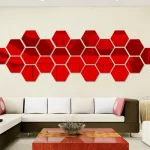 아크릴 3D 거울 장식 벽 스티커, 벽 데칼, 육각형 접착제, 탈착식 미니 거실, 셀프 룸, 침실 아트, 12 개 - 이미지 5